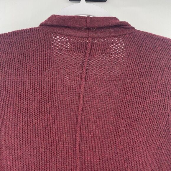 Ann Taylor Loft Petite Kimono Cardigan Wool Sweater Women SP Maroon Long Sleeve - Picture 6 of 9
